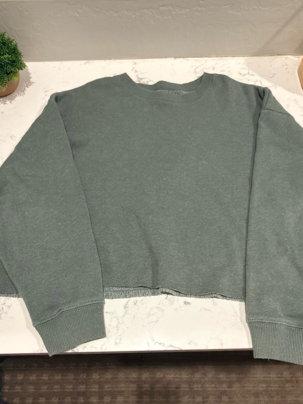 American Eagle Light Sage Textured Crew